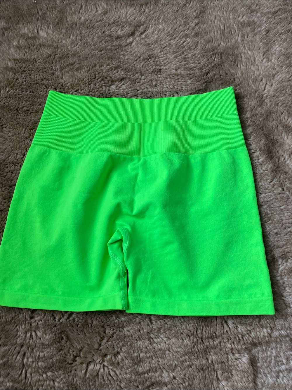 AUROLA Women's High-Waist Athletic Shorts - Neon Green & Hot Pink - Picture 5 of 8